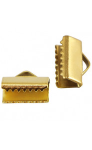 Stainless steel Ribbon ends 10mm - Gold